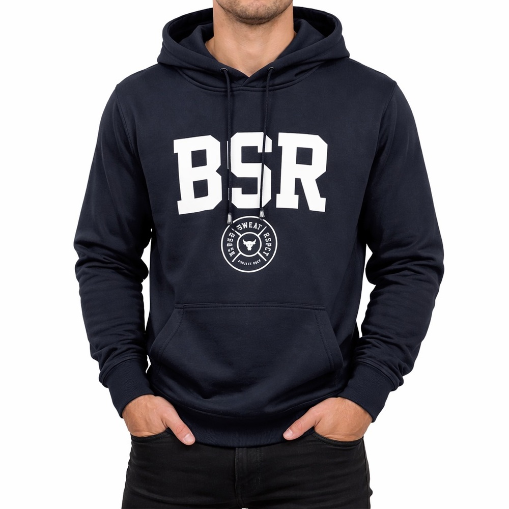 Under Armour Project Rock BSR Hoodie XL Black Loose Fit Gym Sweatshirt NWT